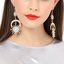 Load image into Gallery viewer, Exaggerated Luxury Sun Moon Stars Drop Earrings