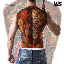 Load image into Gallery viewer, Extra Large Back Temporary Lion Tatoo Sticker Waterproof Black Luxury Big Modern Design For Mens