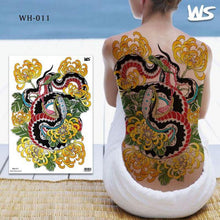 Load image into Gallery viewer, Extra Large Back Temporary Lion Tatoo Sticker Waterproof Black Luxury Big Modern Design For Mens