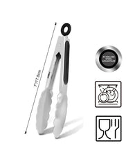 Load image into Gallery viewer, Extra Long Stainless Steel BBQ Tongs Salad Food Clips BBQ Flipping Tongs Non-Stick Kitchen Cooking Tools Stainless Steel and Non-Slip Heat Resistant Handle Great for Cooking Turning and Barbecue