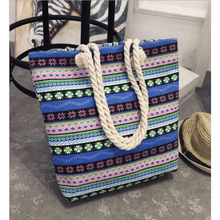 Load image into Gallery viewer, Eye-Catching Fashionable Folding Women Big Size Handbag Ladies Casual Flower Printing Canvas Graffiti Shoulder Bag