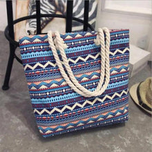 Load image into Gallery viewer, Eye-Catching Fashionable Folding Women Big Size Handbag Ladies Casual Flower Printing Canvas Graffiti Shoulder Bag