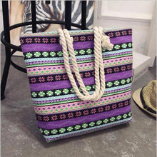 Load image into Gallery viewer, Eye-Catching Fashionable Folding Women Big Size Handbag Ladies Casual Flower Printing Canvas Graffiti Shoulder Bag