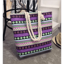 Load image into Gallery viewer, Eye-Catching Fashionable Folding Women Big Size Handbag Ladies Casual Flower Printing Canvas Graffiti Shoulder Bag