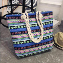 Load image into Gallery viewer, Eye-Catching Fashionable Folding Women Big Size Handbag Ladies Casual Flower Printing Canvas Graffiti Shoulder Bag