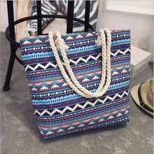 Load image into Gallery viewer, Eye-Catching Fashionable Folding Women Big Size Handbag Ladies Casual Flower Printing Canvas Graffiti Shoulder Bag