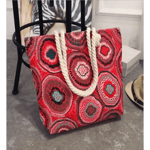 Load image into Gallery viewer, Eye-Catching Fashionable Folding Women Big Size Handbag Ladies Casual Flower Printing Canvas Graffiti Shoulder Bag