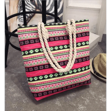 Load image into Gallery viewer, Eye-Catching Fashionable Folding Women Big Size Handbag Ladies Casual Flower Printing Canvas Graffiti Shoulder Bag