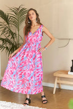Load image into Gallery viewer, New Summer Abstract Floral V-Neck Maxi Dress โ Elegant, Artistic Print, Flattering Silhouette, Sophisticated Glamour