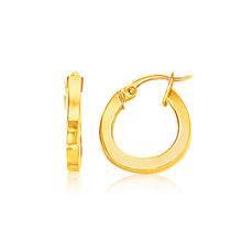 Load image into Gallery viewer, 14k Yellow Gold Flat Side Small Hoop Earrings