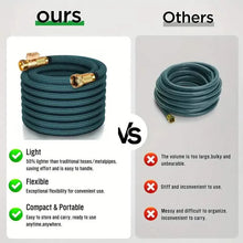 Load image into Gallery viewer, Heavy-Duty Garden Hose – 25Ft Leakproof Blue Rubber with Brass Connectors & Spray Nozzle