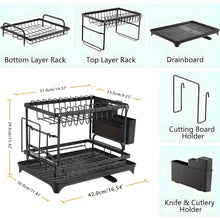 Load image into Gallery viewer, Black Metal Dish Rack – 2-Layer / 3-Layer