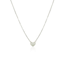 Load image into Gallery viewer, 14k White Gold Polished Mini Heart Necklace