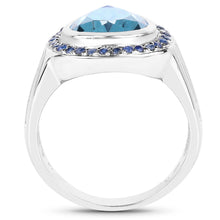 Load image into Gallery viewer, 5.42 Carat Genuine Blue Topaz and Blue Sapphire .925 Sterling Silver Ring