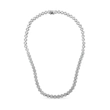 Load image into Gallery viewer, IGI Certified 14K White Gold 8.0 Cttw Pave Set Round-Cut Diamond Cluster Graduating Riviera Statement Necklace (H-I Color, I1 Clarity)