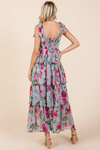 Load image into Gallery viewer, Layered Floral Sweetheart Neck Maxi Dress – Elegant and Romantic Floral Maxi Dress with Feminine Sweetheart Neckline