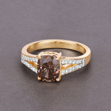 Load image into Gallery viewer, IGI Certified 2.02 Carat Genuine Brown Diamond Center and 0.22cttw White Diamond 18K Yellow Gold Ring (2.24cttw)