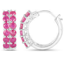 Load image into Gallery viewer, 3.12 Carat Genuine Ruby .925 Sterling Silver Earrings