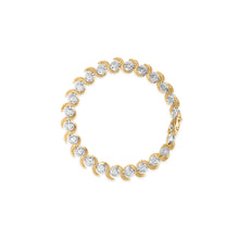 Load image into Gallery viewer, 10K Yellow Gold 4.00 Cttw Round-Cut Diamond Floral Link 7.5" Bracelet (H-I Color, I2-I3 Clarity)