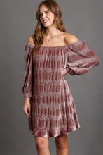Load image into Gallery viewer, Off-Shoulder Balloon Sleeve Velvet Mini Dress For Women – Glamorous Off-Shoulder Dress, Balloon Sleeve Mini Dress, Luxurious Velvet Dress, Elegant Party Dress, Statement Mini Dress