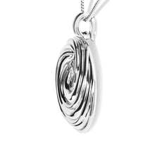 Load image into Gallery viewer, .925 Sterling Silver Endless Wave Swirl Statement Medallion 18" Pendant Necklace