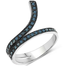 Load image into Gallery viewer, 0.46 Carat Genuine Blue Diamond .925 Sterling Silver Ring