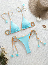 Load image into Gallery viewer, New Festival Flame Halter Bikini Set for Women – Triangle V-Neck Backless Two-Piece Swimsuit with Tie Side Bottoms & Adjustable Lace-Up Fit – Sleek Polyamide Swimwear for Koningsdag/King’s Day & Summer Beach Celebrations