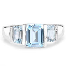 Load image into Gallery viewer, 3.21 Carat Genuine Blue Topaz .925 Sterling Silver Ring