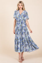 Load image into Gallery viewer, New Summer Floral Tie Waist Flutter Sleeve Tiered Dress For Women – Feminine, Elegant, Cheerful, Bohemian Chic, Flowy & Graceful