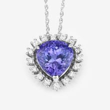 Load image into Gallery viewer, 3.25 Carat Genuine Tanzanite and White Diamond 14K White Gold Pendant