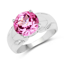 Load image into Gallery viewer, 4.55 Carat Genuine Pink Topaz .925 Sterling Silver Ring