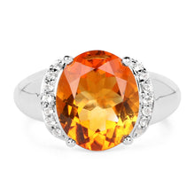 Load image into Gallery viewer, 3.94 Carat Genuine Madeira Citrine & White Topaz .925 Sterling Silver Ring