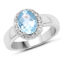 Load image into Gallery viewer, 2.58 Carat Genuine Blue Topaz and White Topaz .925 Sterling Silver Ring