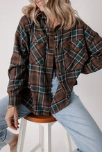 Load image into Gallery viewer, Timeless Women's Classic Plaid Button-Up Long Sleeve Jacket – Lightweight & Stylish Cotton-Blend Outerwear