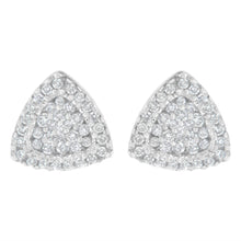Load image into Gallery viewer, 14K White Gold 1/2 cttw Trillion Shaped Diamond Stud Earrings (H-I Clarity, SI2-I1 Color)
