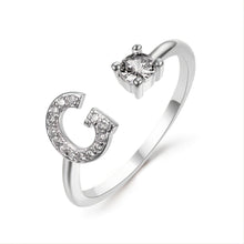 Load image into Gallery viewer, Popular Fashion Silvery AZ Letter Ring Initials Wedding Love Couple Rings Bridesmaid Gift