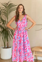 Load image into Gallery viewer, New Summer Abstract Floral V-Neck Maxi Dress โ Elegant, Artistic Print, Flattering Silhouette, Sophisticated Glamour