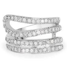 Load image into Gallery viewer, 0.83 Carat Genuine White Diamond .925 Sterling Silver Ring