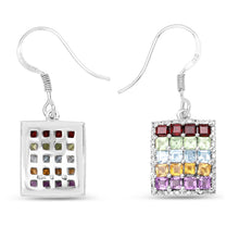 Load image into Gallery viewer, 4.32 Carat Genuine Multi Stones .925 Sterling Silver Earrings