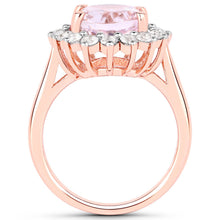 Load image into Gallery viewer, 5.56 Carat Genuine Kunzite and White Topaz .925 Sterling Silver Ring