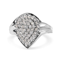 Load image into Gallery viewer, 10K White Gold 1/2 Cttw Diamond Pear Shaped Cluster Ring (H-I Color, I1-I2 Clarity) - Ring Size 7