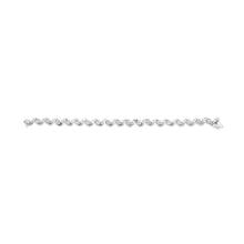 Load image into Gallery viewer, 14K White Gold 2.00 Cttw Diamond Cluster and Spiral Link Bracelet (I-J Color, I1-I2 Clarity) - 7"