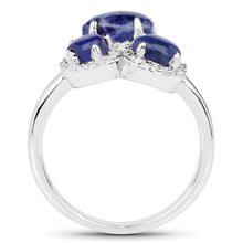 Load image into Gallery viewer, 2.28 Carat Genuine Blue Aventurine And White Topaz .925 Sterling Silver Ring
