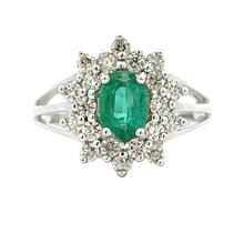 Load image into Gallery viewer, 1.43ct Emerald Diamond Ring 14KT White Gold