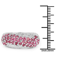 Load image into Gallery viewer, 1.81 Carat Genuine Ruby and White Zircon .925 Sterling Silver Ring