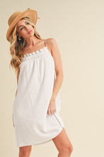 Load image into Gallery viewer, New Summer Embroidered Trim Gauze Square Neck Mini Cami Dress For Women –Elegant, Feminine & Stylish for Summer