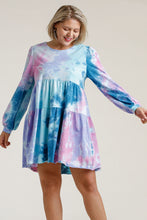 Load image into Gallery viewer, Colorful Full Size Round Neck Long Sleeve Dress Plus Size Boho Chic Beautiful Girls Dress