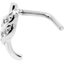 Load image into Gallery viewer, 20G Clear CZ Swish Faux Hoop L Shaped Nose Ring