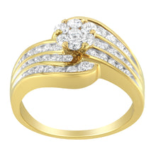 Load image into Gallery viewer, 14K Yellow Gold Diamond Cocktail Bypass Ring (1 1/2 Cttw, H-I Color, SI2-I1 Clarity) - Size 7