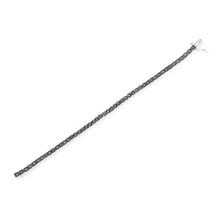 Load image into Gallery viewer, Black Rhodium Plated .925 Sterling Silver 1.0 Cttw Diamond Miracle Tennis Bracelet (Enhanced Blue Color, I3 Clarity) - 7"